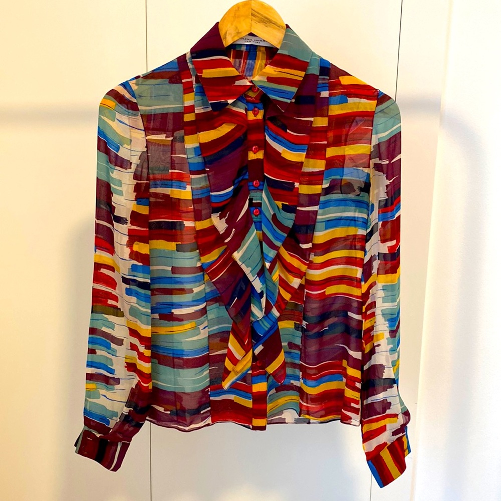 Carolina Herrera multicolored silk blouse